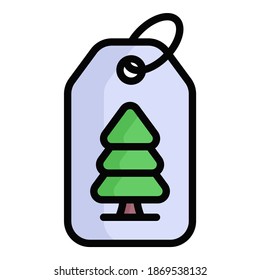 tag icon, Christmas and celebrations. Color Outline symbol collection. Editable vector Design