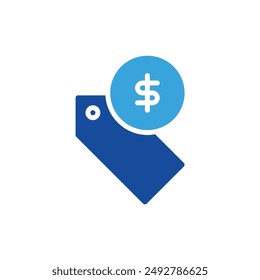 tag icon color or logo illustration glyph color blue style