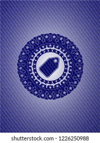 tag icon with denim texture