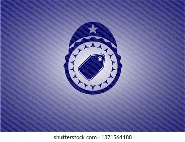 tag icon with denim texture