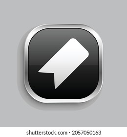 tag icon design. Glossy Button style rounded rectangle isolated on gray background.. Vector illustration