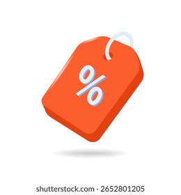 A tag icon with a discount offer. The symbol of the trading coupon. An tag that says "Sale" with a percentage sign. A banner or coupon for a discount on Black Friday. Vector trade Label