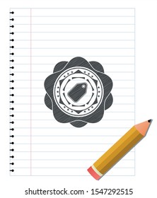 tag icon drawn in pencil. Vector Illustration. Detailed.