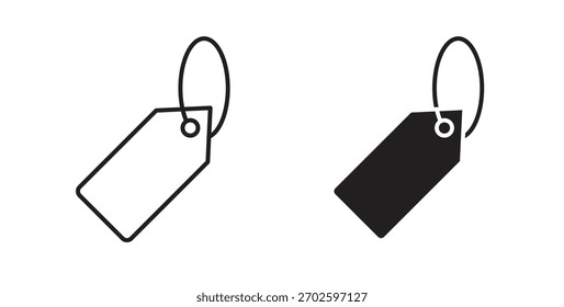 Tag icon with editable stroke and flat vector pack
