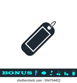 Tag icon flat. Black pictogram on white background. Vector illustration symbol and bonus button