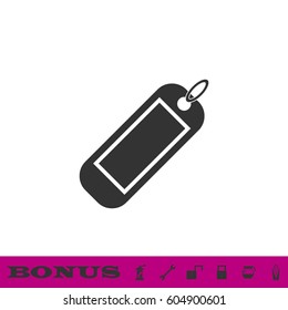 Tag icon flat. Black pictogram on white background. Vector illustration symbol and bonus button