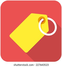Tag icon (flat design with long shadows)