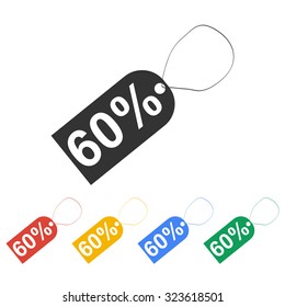 tag icon, Flat design style eps 10