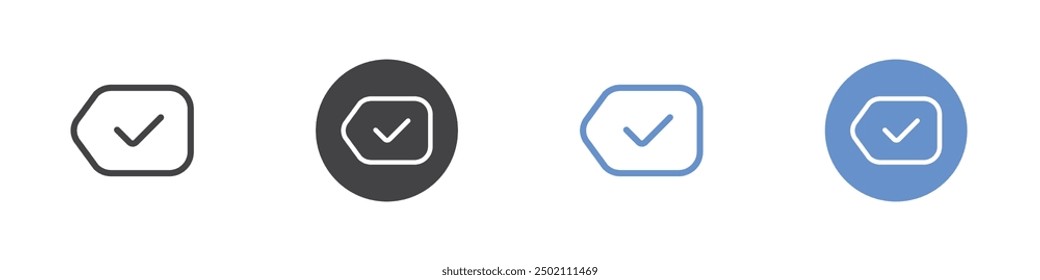 Tag icon Flat simple outline set