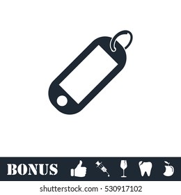 Tag icon flat. Vector illustration symbol and bonus pictogram