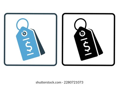 Tag icon illustration. icon related to shopping. Solid icon style. Simple vector design editable