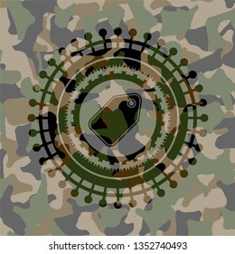tag icon inside camouflage texture
