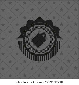 tag icon inside dark badge or emblem