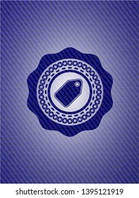 tag icon inside emblem with jean high quality background