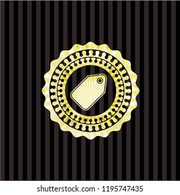 tag icon inside gold shiny emblem