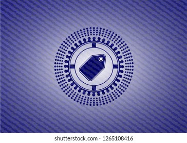 tag icon inside jean background