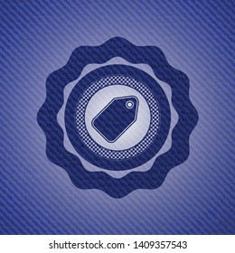 tag icon inside jean background