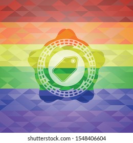 tag icon inside lgbt colors emblem 