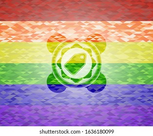 tag icon inside lgbt colors emblem 