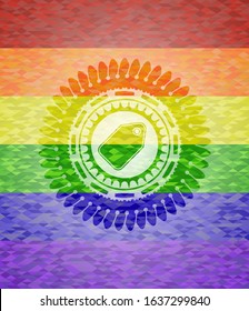 tag icon inside lgbt colors emblem 
