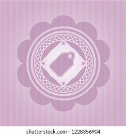 tag icon inside pink icon or emblem