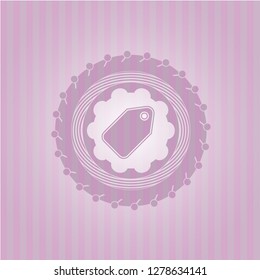 tag icon inside pink icon or emblem
