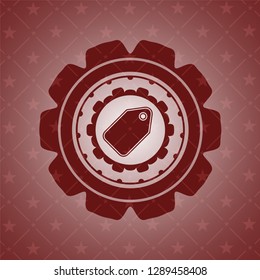 tag icon inside red emblem. Retro
