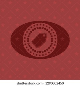 tag icon inside red icon or emblem