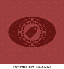 tag icon inside red emblem