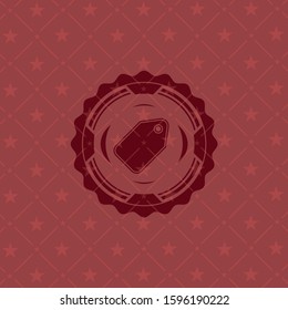 tag icon inside red emblem. Vintage.