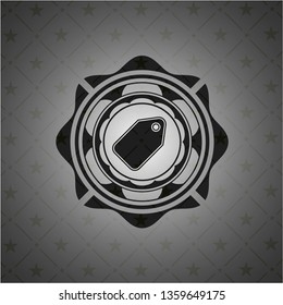 tag icon inside retro style black emblem