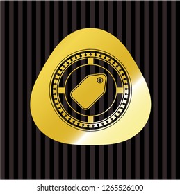 tag icon inside shiny emblem