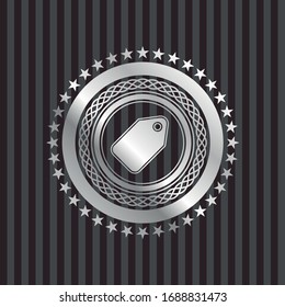 tag icon inside silver badge