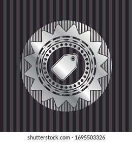 tag icon inside silver badge