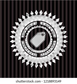 tag icon inside silver emblem