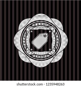 tag icon inside silver emblem or badge