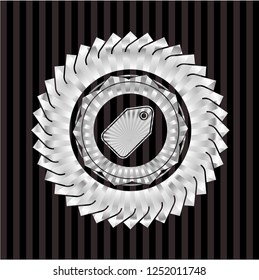 tag icon inside silver emblem