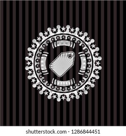 tag icon inside silvery emblem