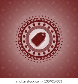tag icon inside vintage red emblem