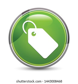 Tag icon isolated on elegant green round button vector illustration