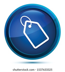 Tag icon isolated on elegant blue round button illustration