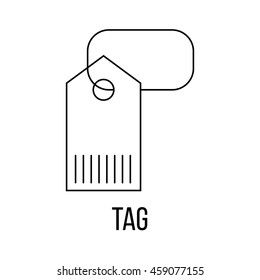Tag icon or logo line art style. Vector Illustration.