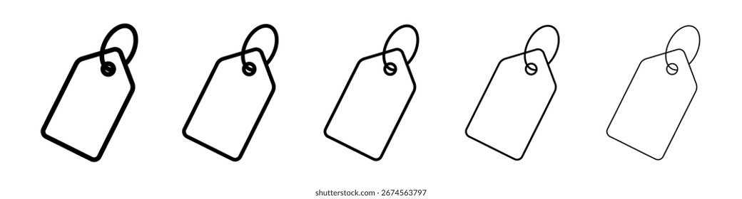 Logotipo de icono de etiqueta en colección de líneas de trazo