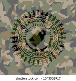 tag icon on camouflage pattern