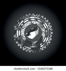 tag icon on grey camo texture