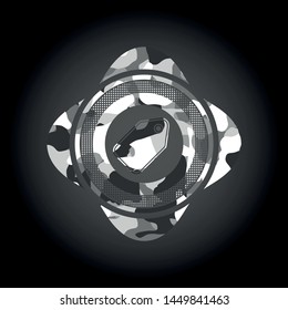 tag icon on grey camouflage pattern