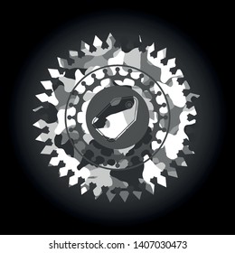 tag icon on grey camouflaged texture