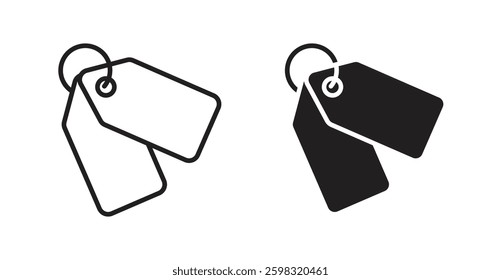 Tag icon outlined icon vector collection.