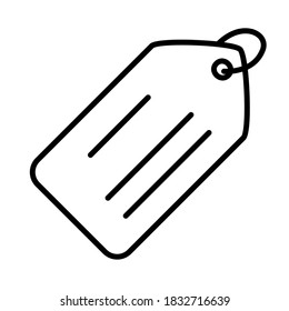 tag icon over white background, line style, vector illustration
