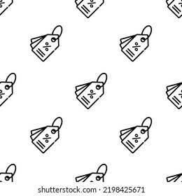 tag icon pattern. Seamless tag pattern on white background.